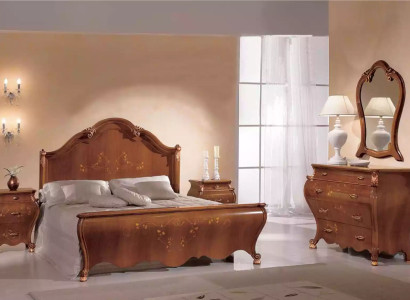 Braunes Schlafzimmer Set Luxus Möbel Betten Nachttische Spiegel Kommode